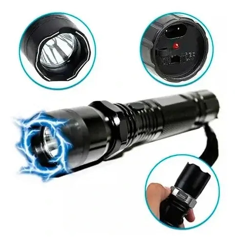 LINTERNA TÁCTICA 3 EN 1 CON LÁSER & TASER 🔦⚡