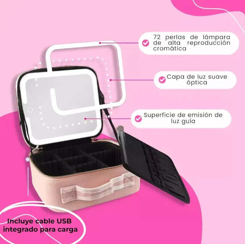 ORGANIZADOR DE MAQUILLAJE CON ESPEJO