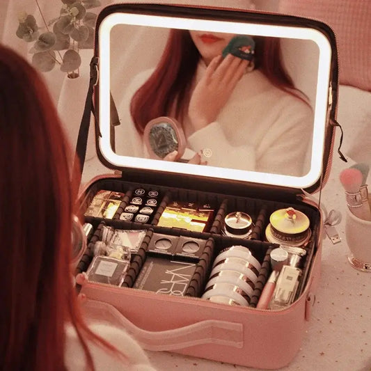 ORGANIZADOR DE MAQUILLAJE CON ESPEJO